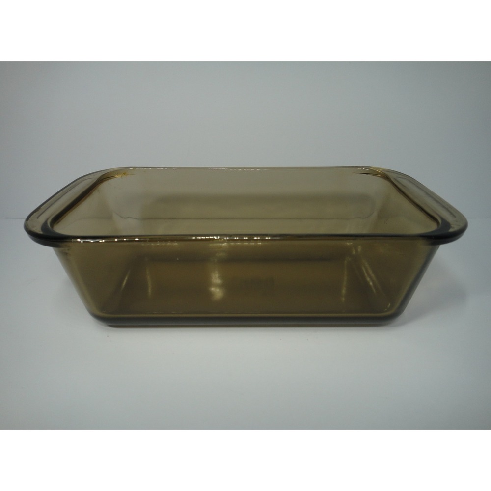 Pyrex Visions Amber Brown Glass Loaf Pan 1.5L Rectangular Baking Dish #213 VTG